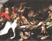 Still Life With Dead Game Fruits And Vegetables In A market - 弗朗斯·斯奈德斯